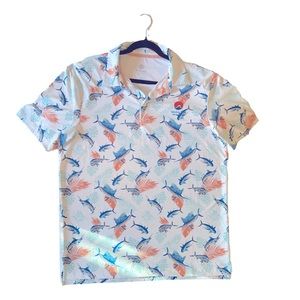 Wailea Blue Golf Club Maui Hawaii Scales Tropical Slam Golf Polo Shirt MEDIUM